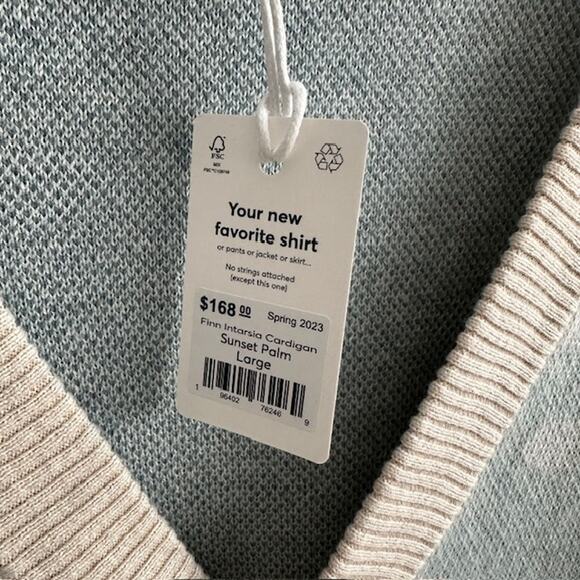 Marine Layer NWT Sunset Palm Finn Intarsia Cardigan Sweater Large - Picture 6 of 11